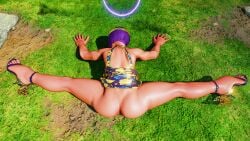 3d adnarimydeth ass bubble_butt busty capcom dress egyptian egyptian_female female female_focus female_only going_commando hourglass_figure menat_(street_fighter) no_panties purple_hair short_hair street_fighter street_fighter_v tagme wide_hips