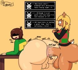 1futa against_table anal anal_grip anal_sex antlers artist_name artist_signature backsack balls big_ass blush bottom_heavy bottomless bubble_ass bubble_butt dat_ass deer_girl deltarune dialogue dialogue_box female flustered freckles freckles_on_ass freckles_on_face futa_is_bigger futanari futanari_penetrating hand_on_table huge_ass huge_balls huge_cock indie_game inner_monologue jiggling_ass kris_(deltarune) looking_pleasured motion_lines noelle_holiday nonbinary onomatopoeia plap plap_(sound) shy spectrodraws tail toby_fox tongue_out wiggle_lines wobble yellow_hair
