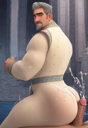 ai_generated ass bara big_ass big_ass_(male) big_butt bubble_butt buttjob buttjob_over_clothes cheating_husband clothed_male_nude_male clothed_sex cum cum_on_ass disney dudebooty17 gay king king_magnifico male male_only wish_(film) yaoi