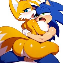 1boy 1boy1girl 1girls after_kiss ai_generated anthro anthro_on_anthro anthro_only ass blue_body blue_eyes blue_fur cold_shrike curvy duo eyelashes female fox french_kiss genderswap_(mtf) green_eyes hedgehog interspecies kissing looking_back male male/female moaning mobian_(species) mtf_crossgender multiple_tails novelai penetration penis penis_in_pussy pussy quills rear_view rule_63 rule_63 rule_63 saliva saliva_trail sega self_upload sex simple_background sitting sitting_on_lap sitting_on_person sonic_(series) sonic_the_hedgehog sonic_the_hedgehog_(series) tail tails tails_the_fox tongue tongue_out vaginal_penetration white_background yellow_body yellow_fur