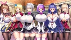6girls academy akagi_rio android android_girl bedroom blush blushing blushing_female breasts campus chartina_luitgard cleavage closed_eyes clothed_female derauea elf elf_ears elf_female elf_girl elze_eve_dianta enormous_breasts enormous_tits female female_only game_cg gigantic_breasts gigantic_tits huge_breasts huge_tits hyper_breasts hyper_tits konoka_misaki liliera_loveknot long_hair maid maid_dress maid_headdress maid_outfit maid_uniform married_female massive_breasts massive_tits mature_female meena_1919 milk_factory motto!_haramase!_honoo_no_oppai_chou_ero_appli_gakuen! motto!_haramase!_honoo_no_oppai_isekai_chou_ero_succubus_gakuen! motto!_haramase!_honoo_no_oppai_isekai_ero_mahou_gakuen! motto!_haramase!_honoo_no_oppai_isekai_oppai_maid_gakuen! motto!_haramase!_honoo_no_oppai_isekai_oppai_meido_gakuen! multiple_girls nanako_saionji open_mouth open_mouth_smile pillow pointy_ears queen school_uniform schoolgirl schoolgirl_uniform short_hair sleepover sleepover_party succubus super_breasts super_tits tits
