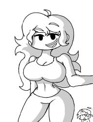 1girls alternate_version_available ass belly big_ass big_ass_(female) big_breasts big_butt big_hips big_thighs black_and_white black_and_white_body black_and_white_drawing blouse boyfriend_(friday_night_funkin) breasts clothed clothes clothing demon demon_girl dialogue eyebrows female female_human female_only friday_night_funkin friday_night_funkin_mod fully_clothed fully_clothed_female girlfriend_(friday_night_funkin) hat hips huge_breasts human humanoid long_hair looking_at_viewer marios_madness open_mouth pants resized shaded shading shirt short_shirt simple_background simple_shading sleeveless sleeveless_shirt smile so_cool_gf so_cool_girlfriend solo streamer_gf_(marios_madness) surprise surprised surprised_expression surprised_face surprised_look thighs white_background