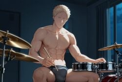 ai_generated bara cola222_ gay given_(anime) kaji_akihiko male male_focus male_only muscular muscular_male yaoi