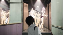 knights_of_sidonia locker_room nude_female panties pink_hair sidonia_no_kishi sports_bra