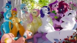 3d_(artwork) absurd_res anthro ass balls black_eyeshadow blue_eyeshadow breasts coco_pommel_(mlp) digital_media_(artwork) dragon ear_fins earth_pony equid equine eyeshadow female female/female fin fleur_de_lis_(mlp) flower fluttershy_(mlp) friendship_is_magic genitals group hasbro hi_res horn horse loveslove makeup male male/female mammal my_little_pony my_little_pony:_the_movie_(2017) mythological_creature mythological_equine mythological_scalie mythology nipples non-mammal_breasts non-mammal_nipples nude obscured_penetration penis plant pony princess_cadance_(mlp) princess_ember_(mlp) pussy rarity_(mlp) rose_(flower) scalie smolder_(mlp) somnambula_(mlp) spike_(mlp) tempest_shadow_(mlp) unicorn