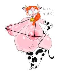 1girls adama39062 areolae arm_sleeves armwear ass big_areola big_ass big_belly big_breasts big_butt bikini breasts breasts_bigger_than_head bubble_butt clothing cow_ears cow_girl cow_horns cow_print cow_print_thighhighs cow_tail curvaceous curvy curvy_figure dialogue doodle english_text erect_nipples female female_only freckles freckles_on_face ginger glasses hand_on_hip heavily_pregnant huge_ass huge_breasts long_hair micro_bikini mostly_nude nerd nerdy_female not_loving_pregnancy pregnancy_tally pregnant pregnant_belly sally_(adama39062) solo solo_female text thick_thighs voluptuous voluptuous_female white_background wide_hips