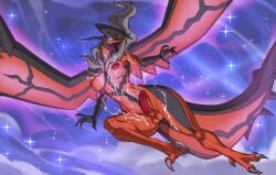 alanscampos blue_eyes cum cum_on_body futanari futanari hi_res horns legendary_pokemon pokemon pokemon_(species) pokemon_xy tagme yveltal
