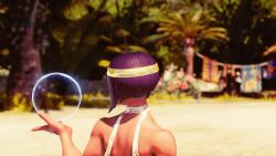 3d 3d_animation animated ass bob_cut brown_body brown_skin brown_skinned_female bubble_butt capcom dress dress_lift egyptian egyptian_female female female_focus female_only going_commando menat_(street_fighter) no_panties purple_hair rear_view repinscourge short_hair street_fighter street_fighter_v wide_hips