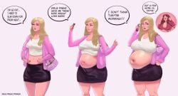 belly_button belly_expansion belly_inflation blonde_hair breast_expansion breast_inflation eating fat inflation jigglywiggly lindsay_lohan mean_girls prank teasing weight_gain weight_gain_female