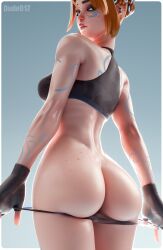 1girls 3d ass dude017 female_only fingerless_gloves freja_(overwatch) hi_res looking_back overwatch overwatch_2 pinup red_hair