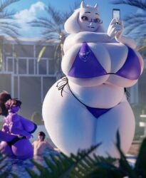 1boy 2girls breasts deltarune huge_breasts kris_(deltarune) larger_female milf muscular muscular_female older_female scrag_boy smaller_male susie_(deltarune) thick_thighs toriel undertale voluptuous voluptuous_female