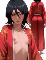 1girls ai_generated ass bleach bleach:_the_thousand-year_blood_war breasts cute female flat_chest half_naked hentai kuchiki_rukia mature_female mtu_virus multiple_views sexy shy skinny small_breasts srodskiy tagme vulgar young