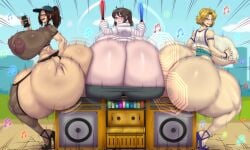 2025 absurd_res attack_on_titan ber00 big_butt boku_wa_tomodachi_ga_sukunai gold_boombox_(prevence) hange_zoe hanji_zoe high_resolution highres huge_ass neon_genesis_evangelion png ritsuko_akagi shiguma_rika