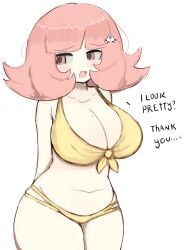 1girls ? adorable adorable_face adorable_girl artist_request big_boobs big_breasts boobs breasts busty busty_female chubby chubby_female curvaceous curvy_body curvy_female curvy_figure curvy_hips cute cute_but_busty cute_face cute_female cute_girl danganronpa danganronpa_2:_goodbye_despair female female_only golden_bikini hair_ornament hourglass_figure huge_breasts large_breasts melink_(artist) mole_on_breast nanami_chiaki pink_eyes pink_hair shortstack sole_female thick_hips thick_thighs thighhighs thighs voluptuous voluptuous_female white_background wide_hips yellow_bikini