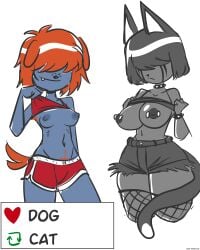 canine cat_girl catgirl dog_girl gnash_(kludi) lewd_inspector