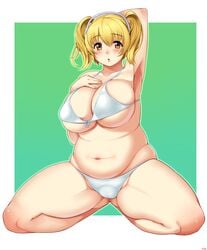 blonde_hair chubby female headphones nitroplus super_pochaco twintails vuccha