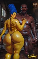 african_male ai_generated ai_slop_(low_quality_ai) amandovakinai big_ass big_black_cock black_male huge_ass huge_cock interracial marge_simpson the_simpsons