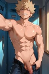 ai_generated bakugou_katsuki bara boku_no_hero_academia cola222_ gay katsuki_bakugou male male_focus male_only muscular muscular_male my_hero_academia yaoi