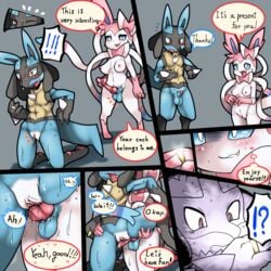 ! 1boy 1futa 1girls 2017 4_fingers ? abs animal_ears animal_genitalia animal_penis anthro balls blue_eyes blue_fur blue_sclera blush breasts canine canine_penis clitoral_hood clitoris close-up comic constricted_pupils cuntboy cuntboy_transformation dialogue duo duo_focus eeveelution erection eyelashes fang fangs feet female female_to_futa femdom forced fti_transformation fur furry futanari futanari_transformation genital_swap grey_background grin half-closed_eyes heart intersex intersex/intersex interspecies kneeling knot knotted_penis lucario magic male male_to_cuntboy mammal motion_lines mti_transformation multicolored_fur multiple_views muscular nintendo nipples no_humans nude open_mouth paws penetration penis personification pink_fur pokemon pokemon_(species) pokemon_dppt pokemon_xy pussy pussy_juice red_eyes ring san_ruishin sex simple_background smile speech_bubble spoken_heart spread_legs spreading standing straight surprised sweat sylveon tail talking teeth testicles text text_focus thought_bubble transformation translated trembling tumblr uncensored urethra vaginal_penetration video_games wet white_eyes wolf_ears yellow_fur