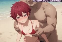 age_difference ai_generated aizawa_tomo ass ass_focus ass_grab blush crying molestation rape red_hair ryuuziken01 sex size_difference smaller_female swimsuit tomboy tomo-chan_wa_onna_no_ko