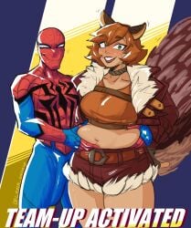 animal_humanoid boner boner_in_pants chubby hybrid imminent_sex lazergroove marvel marvel_comics marvel_rivals peter_parker spider-man spider-man_(series) squirrel squirrel_ears squirrel_girl squirrel_girl_(marvel) squirrel_girl_(marvel_rivals) squirrel_humanoid squirrel_tail superhero sweat tummy_grab