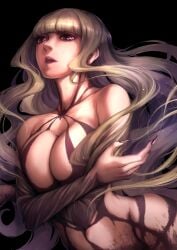 big_breasts blonde_hair breasts cleavage elizabeth_weezer highres huge_breasts katsute_kami_datta_kemonotachi_e large_breasts long_hair maybe official_art oppai purple_eyes voluptuous voluptuous_female