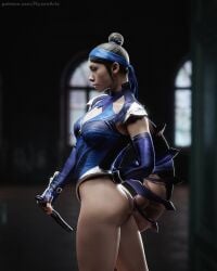 3d asian ass big_ass casual_nudity half-dressed kitana mortal_kombat mortal_kombat_11 ninja nyxenartz self_upload sweat thighs