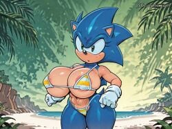 1girls accurate_art_style ai_generated areola_slip areolae_slip beach beach_background big_breasts bikini blue_fur breasts breasts_bigger_than_head eyelashes fleetway_comics fleetway_sonic_(character) furry furry_female furry_only genderbent genderswap_(mtf) gloves green_eyes green_eyes_female huge_breasts jscammie mobian mobian_(species) mobian_hedgehog rule_63 rule_63 rule_63 small_bikini sonic_(series) sonic_the_comic sonic_the_hedgehog sonic_the_hedgehog_(comics) sonic_the_hedgehog_(fleetway) sonic_the_hedgehog_(series) style_emulation style_parody tagme thick_thighs thighs white_gloves