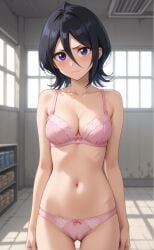 1girls ai_generated black_hair bleach bleach:_the_thousand-year_blood_war cameltoe cute girl kuchiki_rukia looking_at_viewer purple_eyes rengoart sexy sexy.ai sexy_pose short_hair slim slim_girl