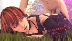 1boy 1girls 3d animated ass bouncing_ass dead_or_alive kasumi_(doa) no_sound on_stomach sex sfmfuntime source_filmmaker tagme video