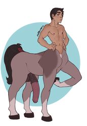 1boy 2017 abstract_background animal_genitalia animal_genitalia_on_humanoid animal_penis beauty_mark biceps big_penis brown_eyes brown_skin castbound centaur club_shaped_penis equine equine_penis equine_taur erection flaccid hands_on_hip hands_on_hips hooves horsecock horsecock_on_humanoid huge_penis long_penis looking_at_viewer male male_only mammal mole_under_eye monster_cock navel nipples nude pecs penis sheath smug solo tanned taur testicles text thick_penis vein veins veiny_penis watermark