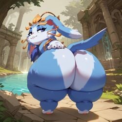 ai_generated anthro atlyss big_ass big_breasts cat_humanoid furry furry_female furry_only league_of_legends yuumi_(lol)