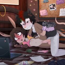 1:1 1:1_aspect_ratio 1boy 2021 american_opossum animal animal_ears animal_tail anthro anthro_on_anthro anthro_penetrated anthro_penetrating anthro_penetrating_anthro bed black_eyes black_hair blood blush bodily_fluids bottomless bracelet breasts brown_body brown_eyes brown_fur brown_hair buckteeth bunny cat_tail clitoral_hood clitoris clothes_lift clothing computer cub discarded_clothing duo electronics english_language english_text erection erin_tannis fang_out female female_penetrated footwear fur furniture furry furry_female furry_male furry_with_furry genital_fluids genitals gothbunnyboy grey_body grey_eyes grey_fur hair high_resolution humanoid_genitalia humanoid_penis indoors jewelry ketzio kneeling lagomorph laptop large_filesize leg_lift leporid long_ears lying male male_penetrating male_penetrating_female mammal marsupial multicolored_hair navel nipples nose_blush oerba_yun_fang on_back on_side open_mouth original panties panties_around_one_leg panties_removed penetration penile penis pink_panties pink_shirt pink_underwear raised_clothing raised_topwear red_hair sex shirt shirt_lift shirt_up short_hair small_breasts smile socks spread_legs straight surprised tail tan_body tan_fur teeth testicles text topwear twintails uncensored underwear urethra vagina vaginal_juices vaginal_penetration very_high_resolution virgin wide-eyed young young_anthro