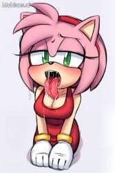 ai_generated amy_rose drooling excessive_saliva saliva tagme tongue tongue_out