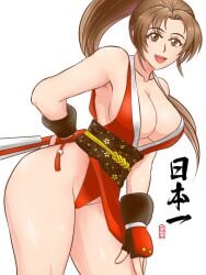 1girls big_breasts breasts brown_eyes brown_hair busty female gloves japanese japanese_clothes king_of_fighters light-skinned_female light_skin long_hair mai_shiranui ponytail roy101131 skirt thick_thighs thighs thong tied_hair voluptuous voluptuous_female wide_hips