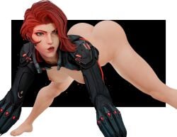 3d black_widow_(marvel) blackwidow blender marvel marvel_comics marvel_rivals nude_female red_hair