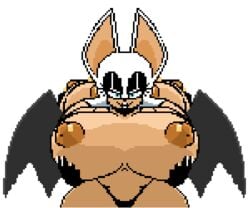 animated anthro bat bedroom_eyes breast_grab breast_squish breasts eyelashes female female_only frame_by_frame furry gloves huge_breasts membranous_wings nipples pixel_animation pixel_art ravnic rouge_the_bat sega sonic_(series) stockings thong topless transparent_background wide_hips wings