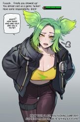 brat female female_focus female_only green_hair league_of_legends ratatatat74 tagme text zeri_(league_of_legends)