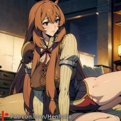 ai_generated anime anime_style big_breasts cute_face dress orange_hair raphtalia shy very_long_hair very_shy