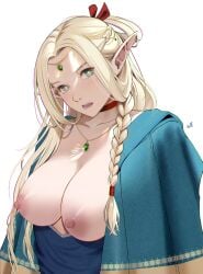 beautiful blonde_hair green_eyes jewelry marcille_donato medium_breasts muka_tsuku