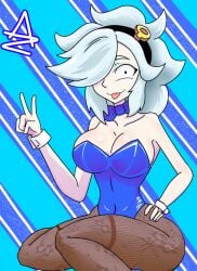 brawl_stars brawlidays bunnysuit colette_(brawl_stars) pantyhose white_hair