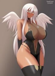 2020s 2025 angel angel_wings big_breasts commission huge_breasts long_hair original original_character tagme yamicrane