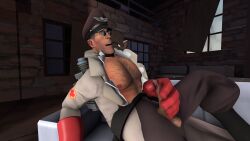 male male_only masturbation medic_(team_fortress_2) older_male sfm solo team_fortress_2 tf2