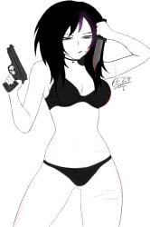 blood bra creepypasta cuts cuts_on_arms cuts_on_thighs dominant emoji femdom gun knife knife_play panties scene