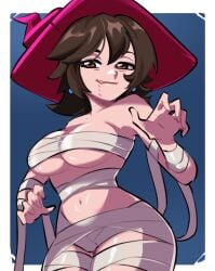 almost_naked almost_nude blizzard_entertainment kiriko_(overwatch) kiriko_kamori mummy mummy_wrappings overwatch overwatch_2 underwear witch_kiriko