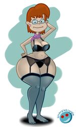 1girls disney female female_only glasses huge_ass huge_breasts lydia_pearson milf mother pepper_ann seductive solo thick_thighs voluptuous whargleblargle wide_hips