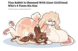 2023 :3 absurd_res anthro arcadebunni big_breasts blue_eyes breasts brown_body brown_fur cinna_(arcadebunni) digital_drawing_(artwork) digital_media_(artwork) duo female femboy fur furry green_eyes happy heart_(marking) hi_res huge_breasts lagomorph larger_female leporid long_ears looking_at_another loop_(arcadebunni) lying male male/female mammal markings nude nude_anthro nude_female nude_male on_front pawpads paws rabbit romantic romantic_couple size_difference smaller_male tan_body tan_fur tiny_rabbit_is_obsessed_with_giant_girlfriend