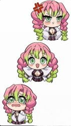 angry_face chibi cute demon_slayer happy hfxpins kanroji_mitsuri kawaii kimetsu_no_yaiba pink_hair sad