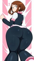 ai_generated ass ass_focus big_ass bottom_heavy brown_eyes brown_hair chubby_female curvaceous dumptruck_ass female huge_cock mullon my_hero_academia novelai ochako_uraraka superheroine that_ass_was_fat uraraka_ochako voluptuous_female