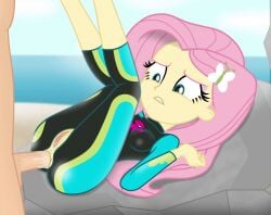 anal chomakony equestria_girls fluttershy_(eg) human_male my_little_pony my_little_pony_equestria_girls sex wetsuit